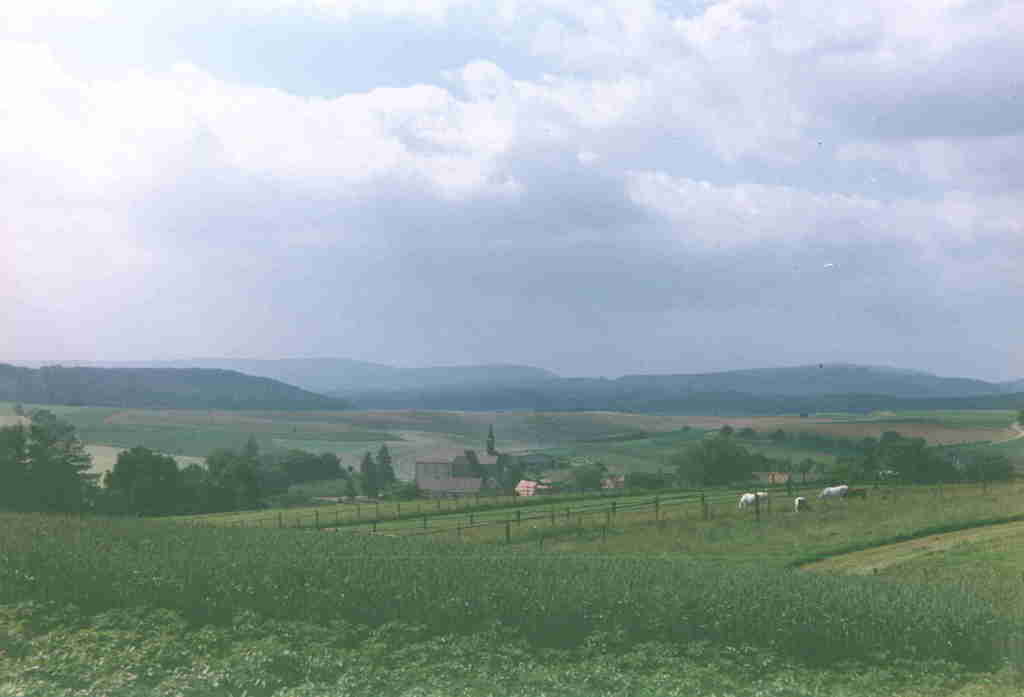 Blick von der Spechbacher Hhe auf Kloster Lobenfeld, Foto: Friedrich Krmer, Lobenfeld
